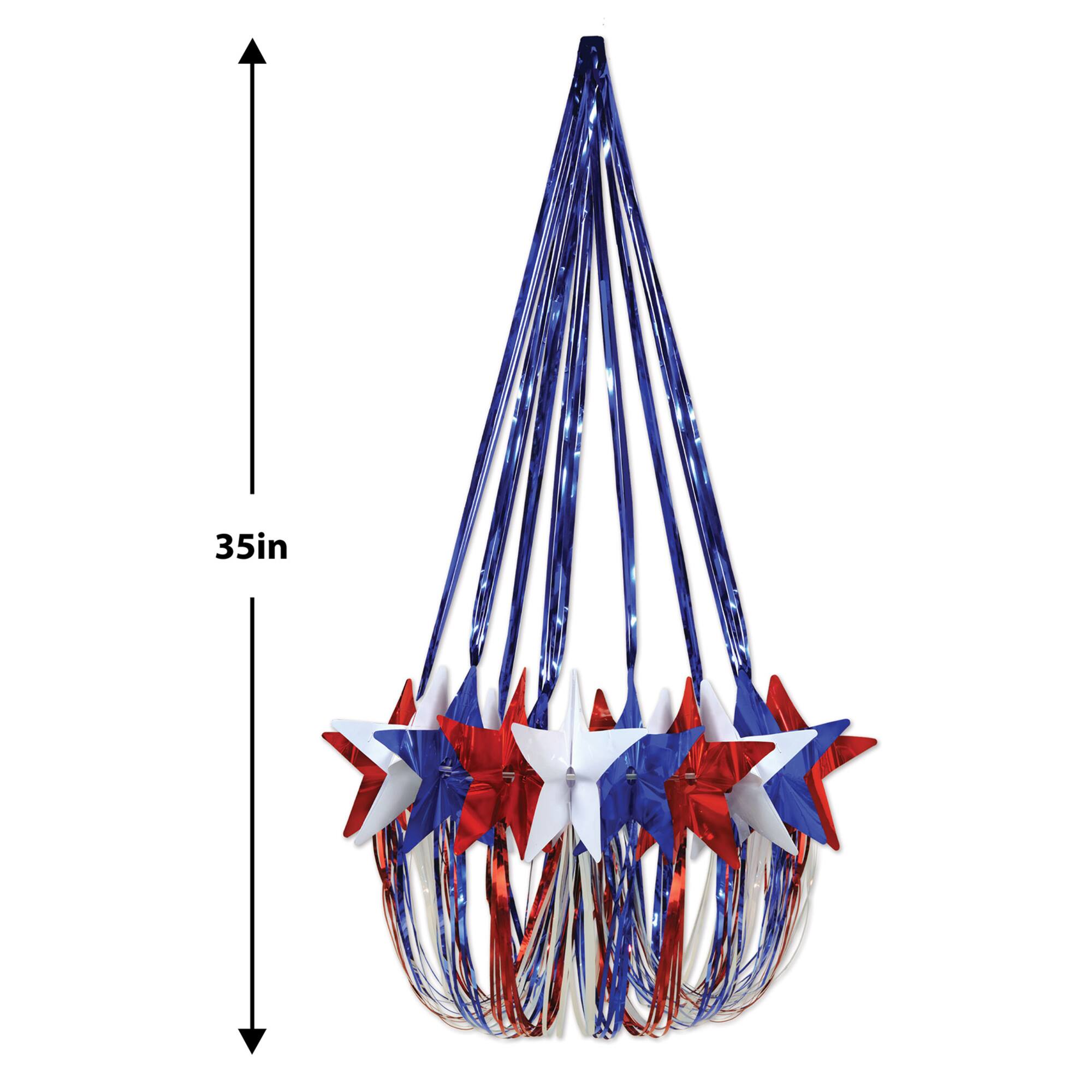 Beistle 35" Red, White & Blue Star Chandelier